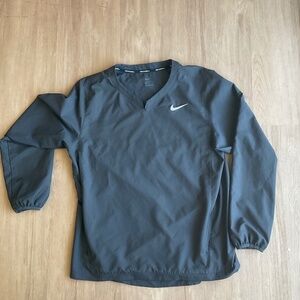 Nike Baseball Hot Jacket 3/4 Short Sleeve Mens Grey black warm up pullover L
